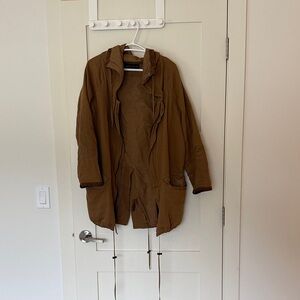 Zara Brown Hooded Utility Jacket